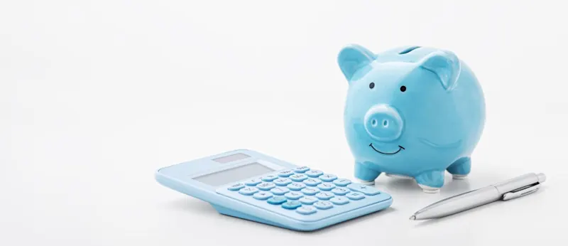 Piggy bank representing insurance savings.