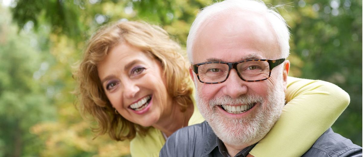 A happy elderly couple.