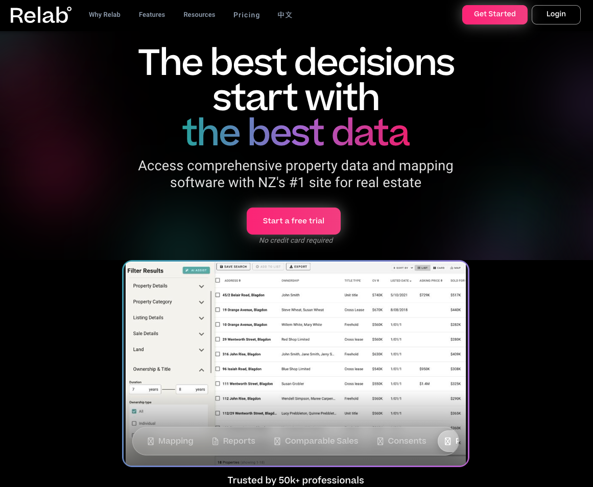 Relab 2026 professional mapping tool as featured in a Quashed article about property tools.