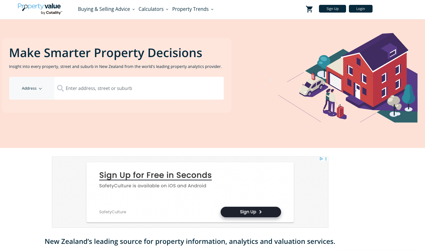 PropertyValue 2026 landing page as featured in a Quashed article comparing property tools.