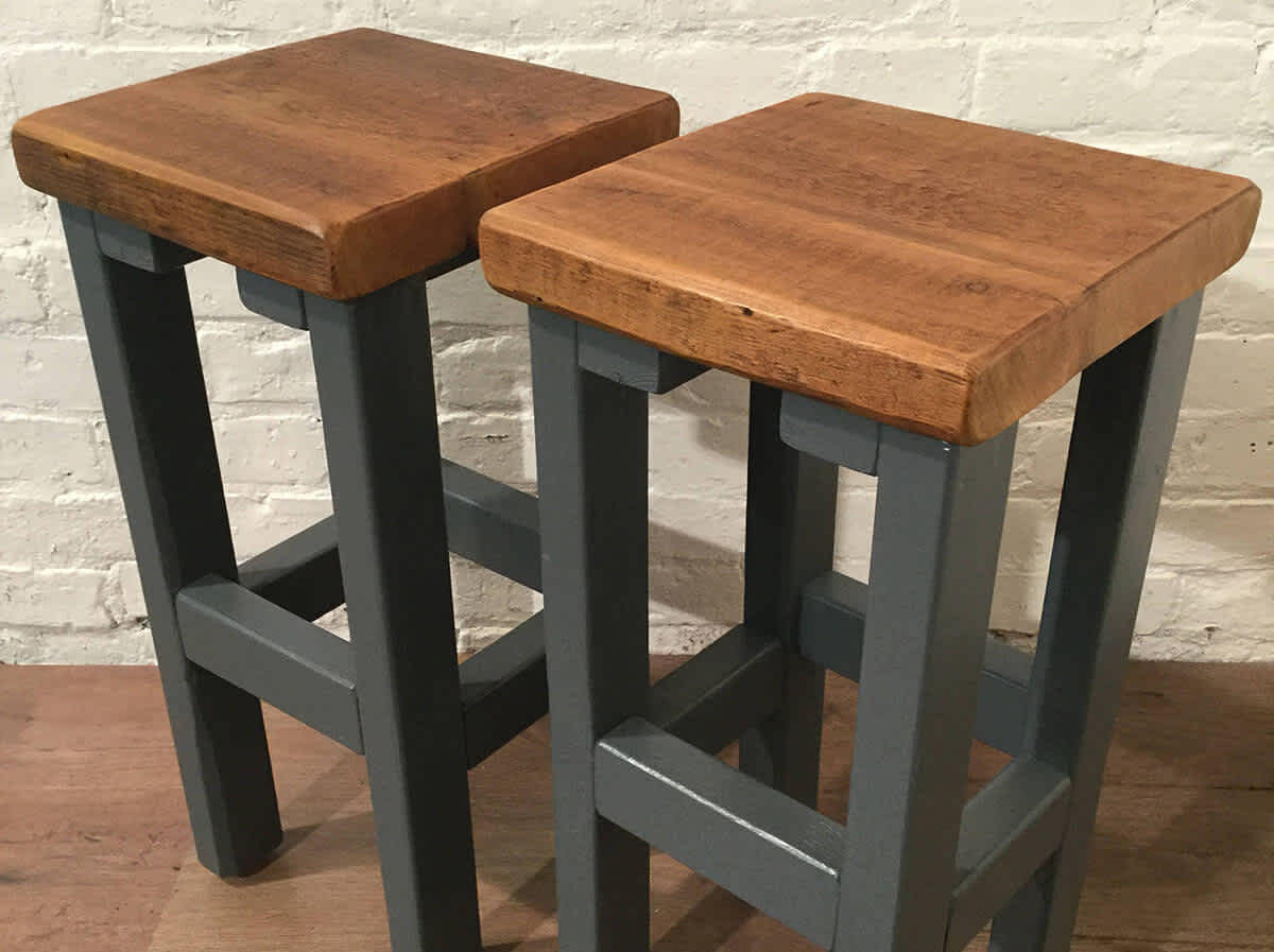 a-pair-x2-hand-painted-f-b-rustic-reclaimed-solid-wood-kitchen-island-bar-stool-village-orchard-furniture 0