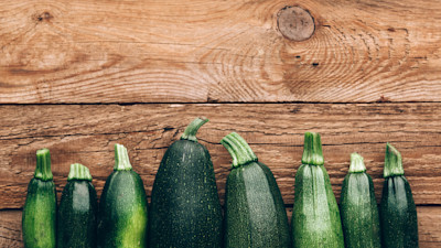 Zucchini on wood