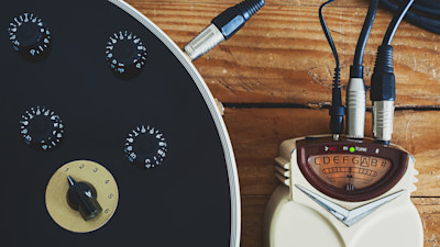 tuner hooked up to a guitar