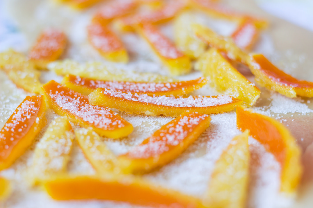 Orange peels with sugar