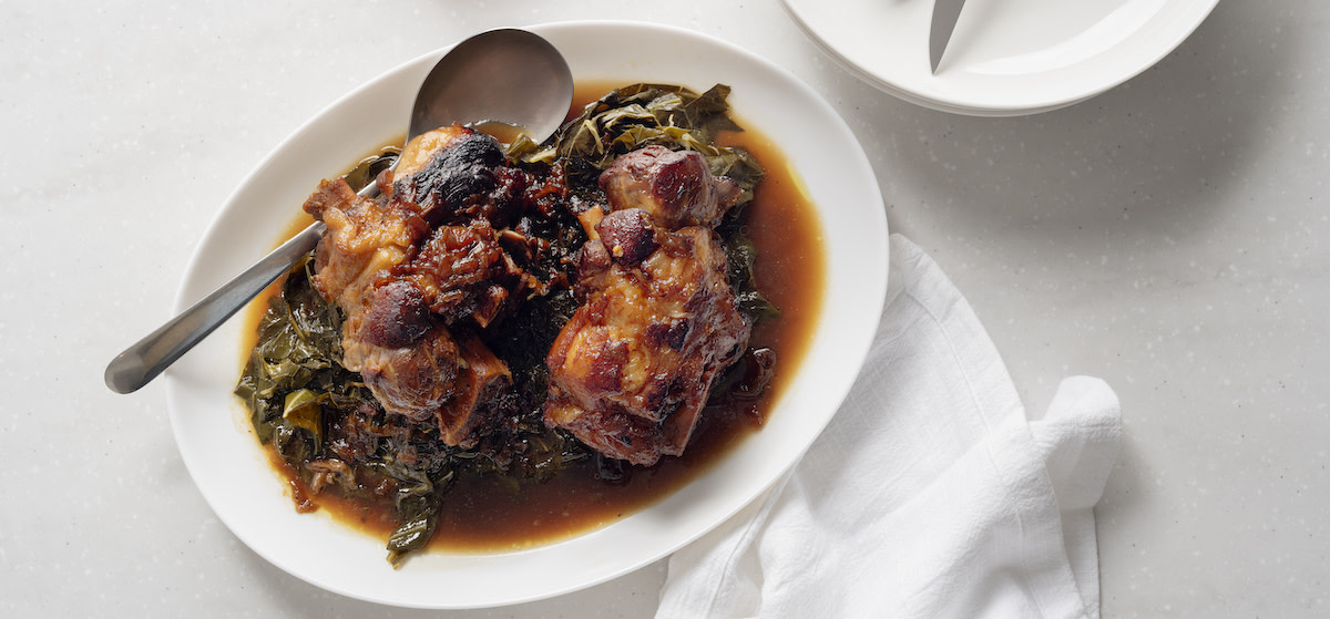 Braised pork shanks