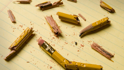 broken pencil fragments