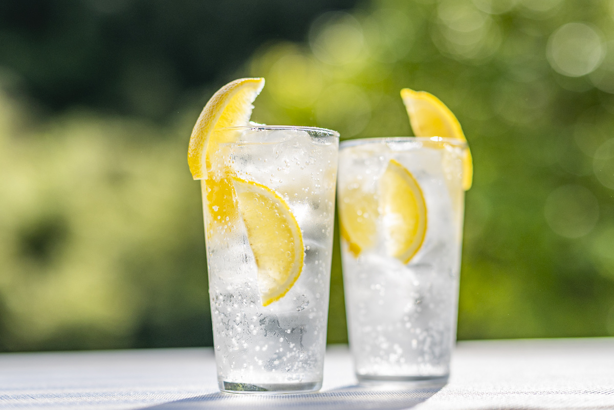 Bottle of sparkling water club soda, soda water, seltzer water Selters  fizzy water with glass on table Spain Stock Photo - Alamy