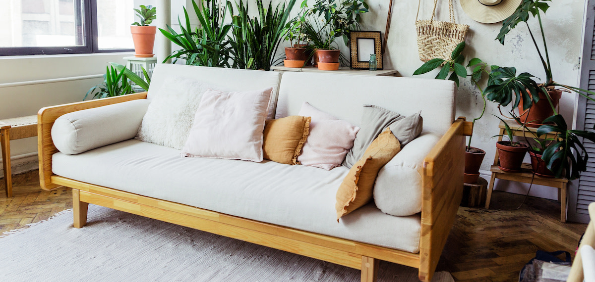 Example of a home interior filled with houseplants.