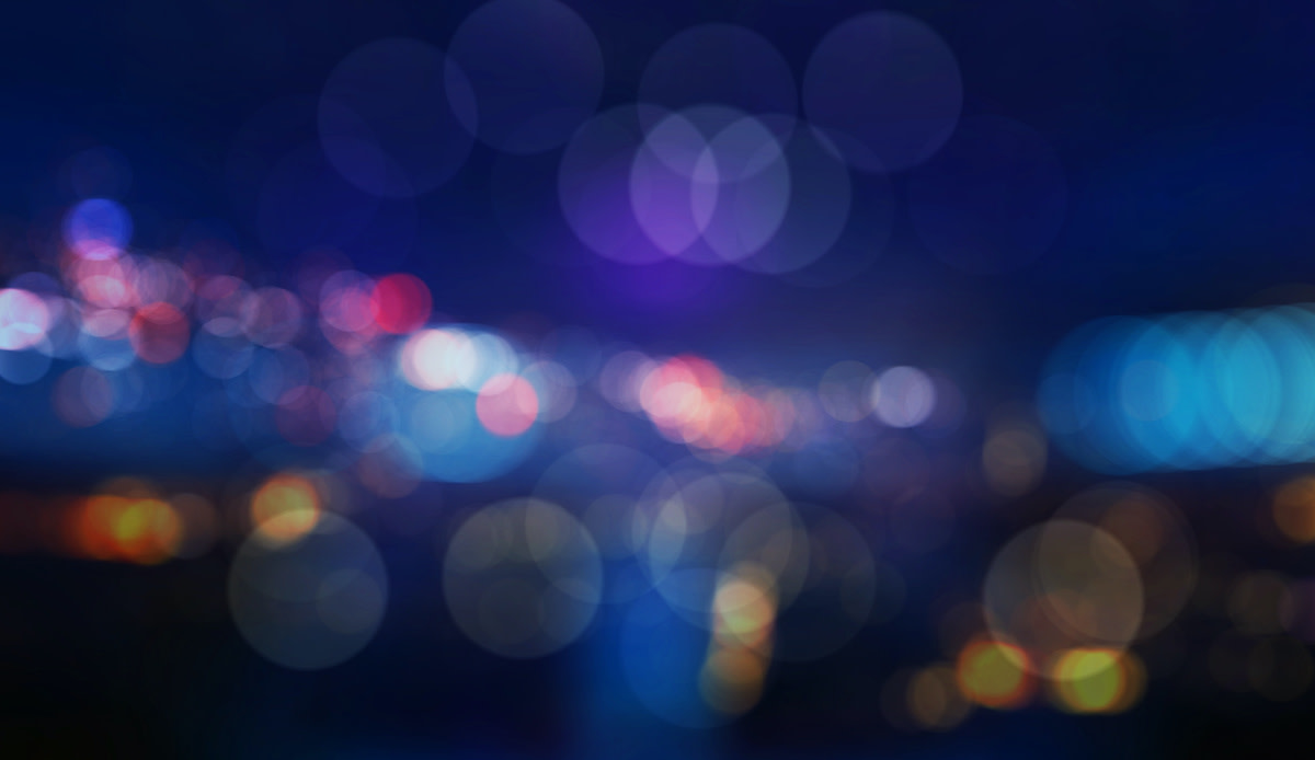 Example of the bokeh effect with out-of-focus lights.