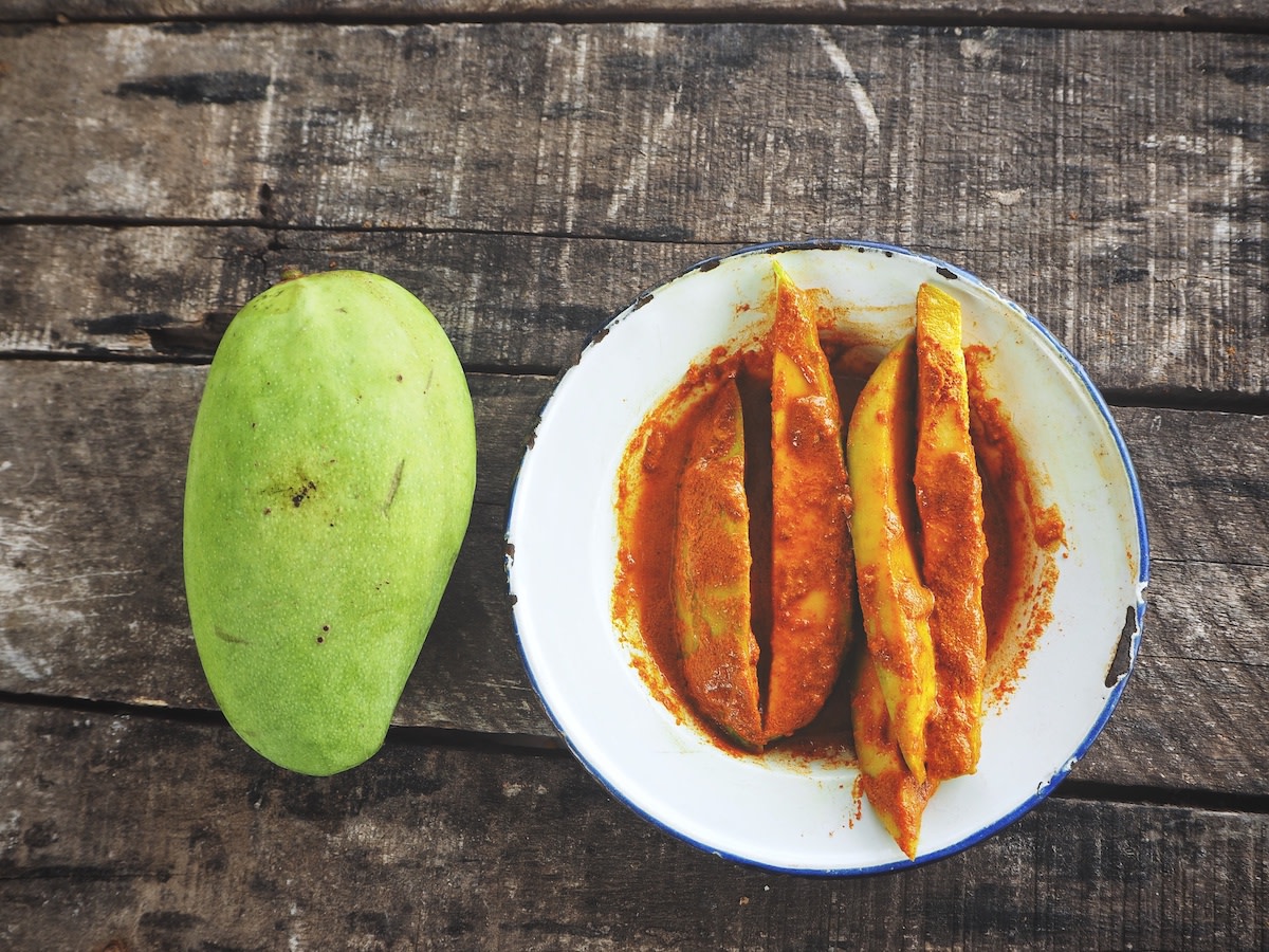 a mango and pickled achaar