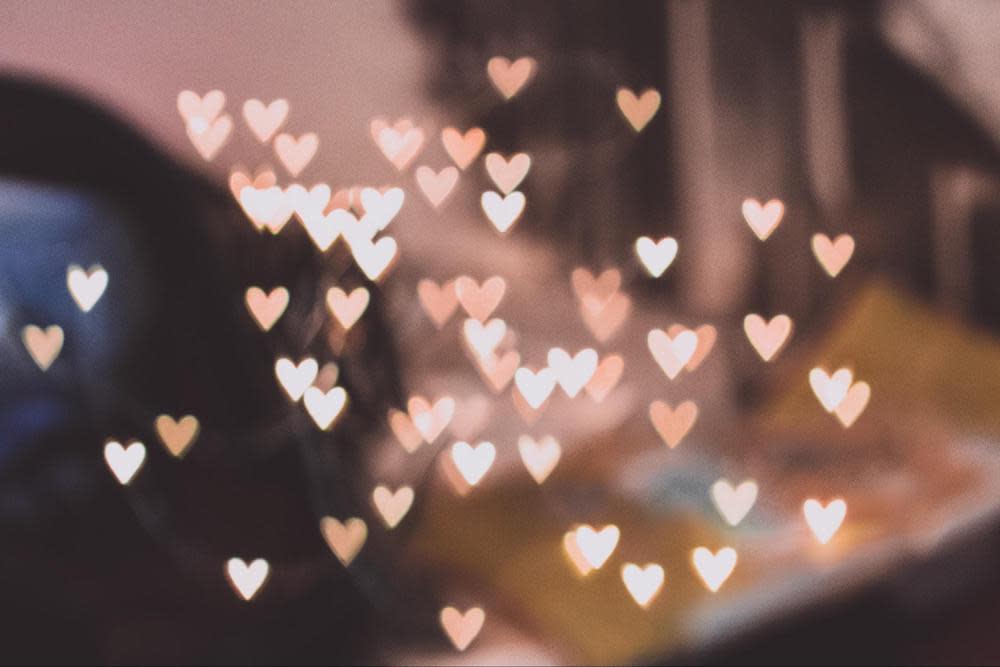 Bokeh image of hearts