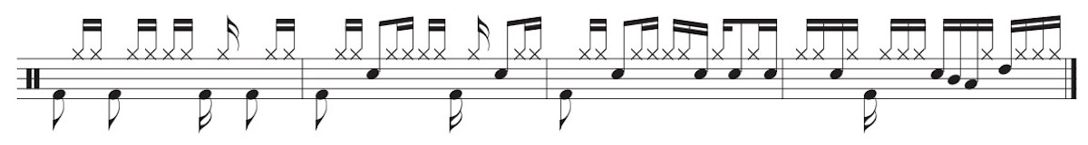 Funky Sixteenth Note Linear Drum Pattern