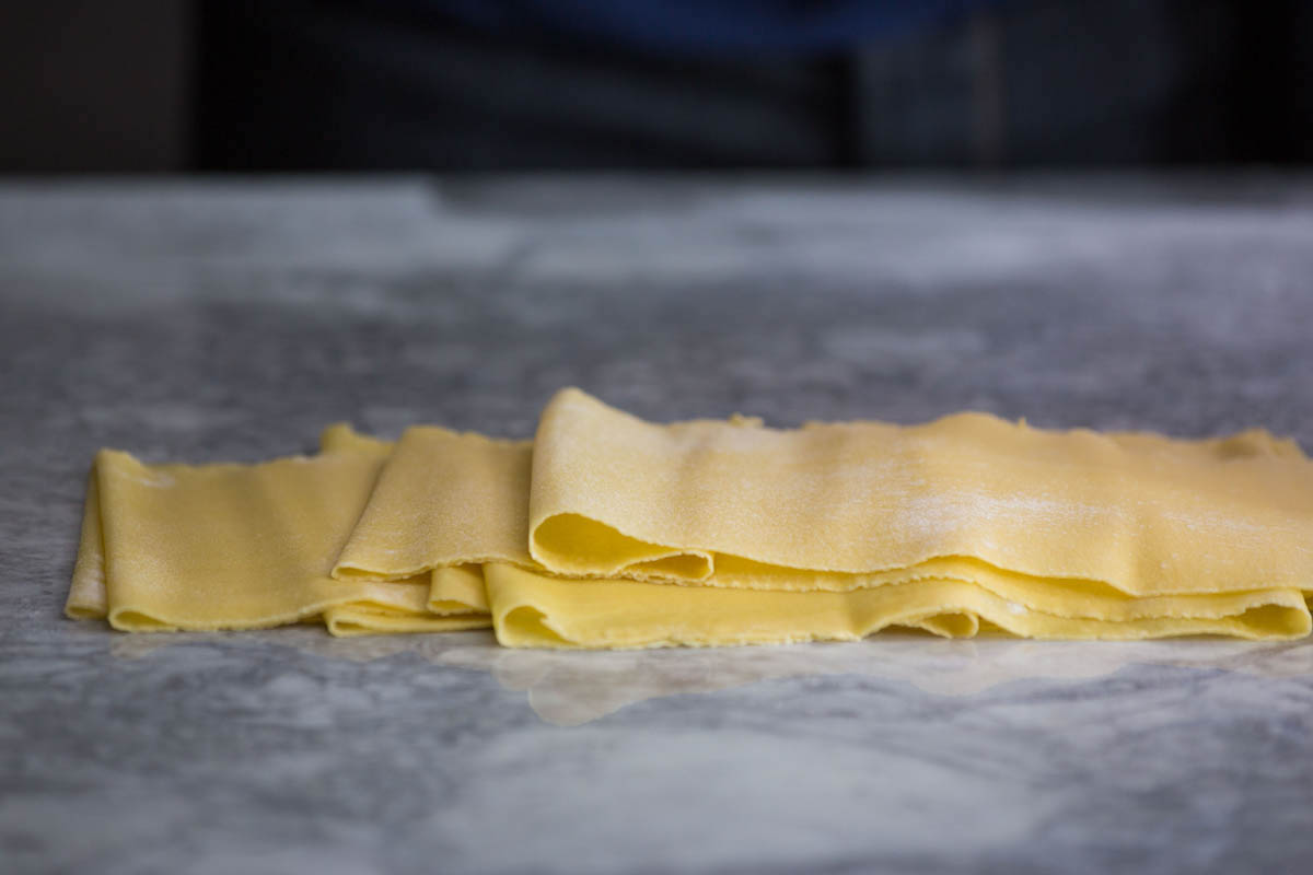 Gordon Ramsay's homemade pasta on granite