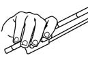 Diagram of hands on violin bow