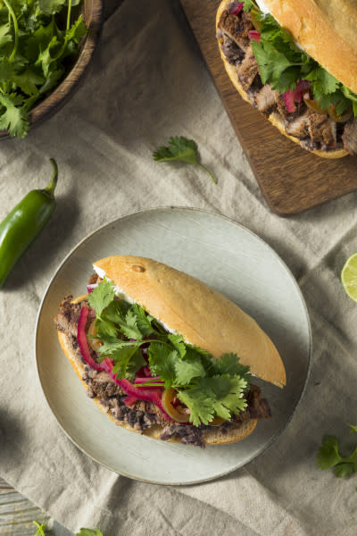 Pork tortas with ingredients