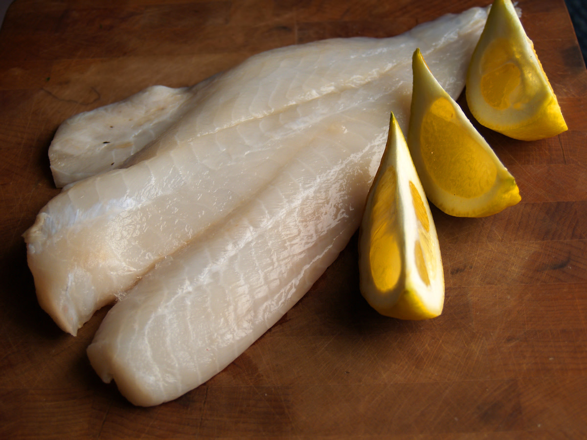 Orange Roughy raw filet with lemon