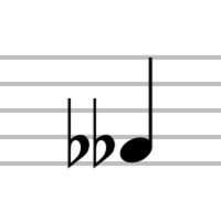 Musical double flat accidental