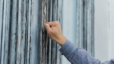 knocking on a front door