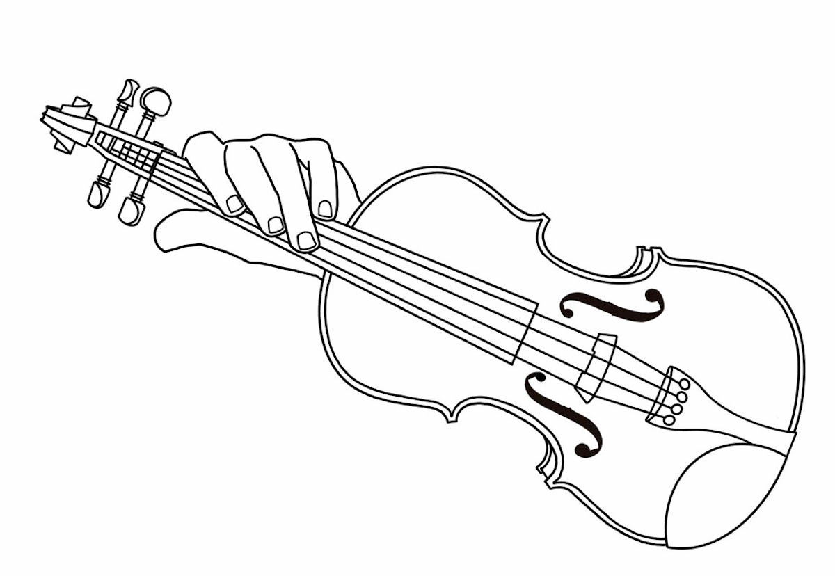 Diagram of second position on violin