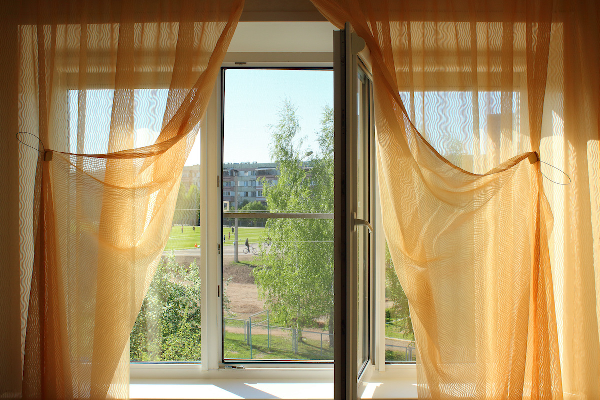 Hanging Indoor Curtains Outside without Drilling Holes