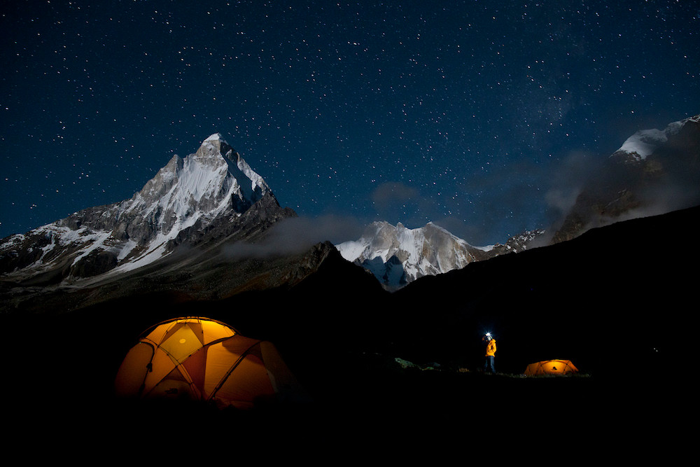 Jimmy Chin's photograph of a campsite as an example of composition