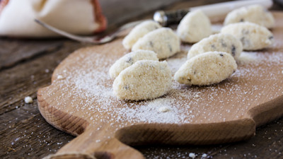 gnocchi on cutting board