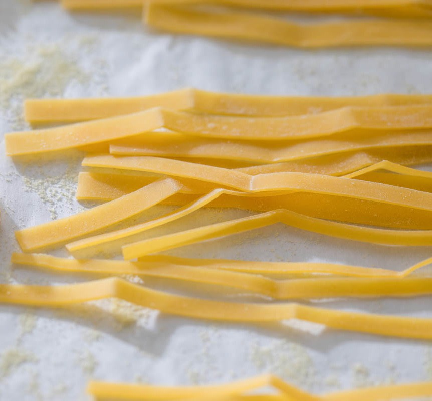 Thomas Keller's raw fettuccine on granite