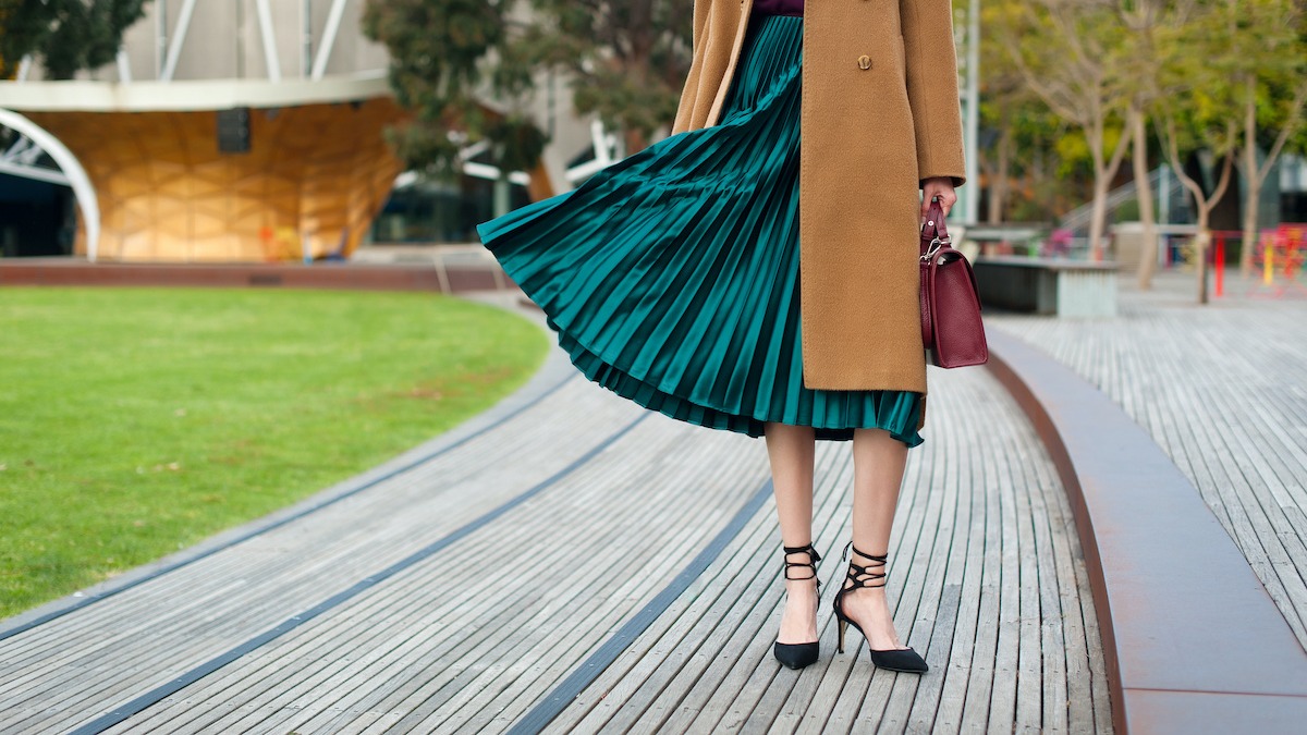 Pleated skirts are a hot celebrity fashion trend for 2020