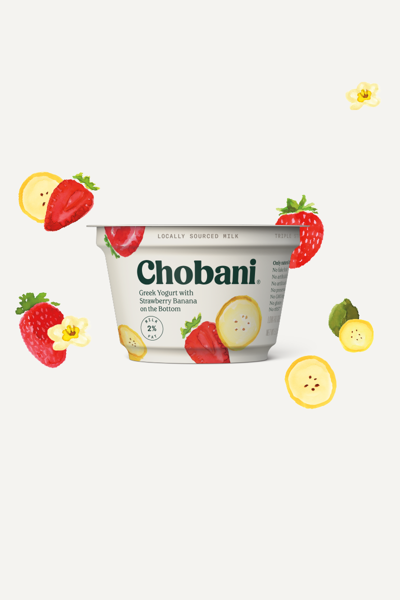 Fruit on the Bottom Greek Yogurt Strawberry Banana Cup Chobani®