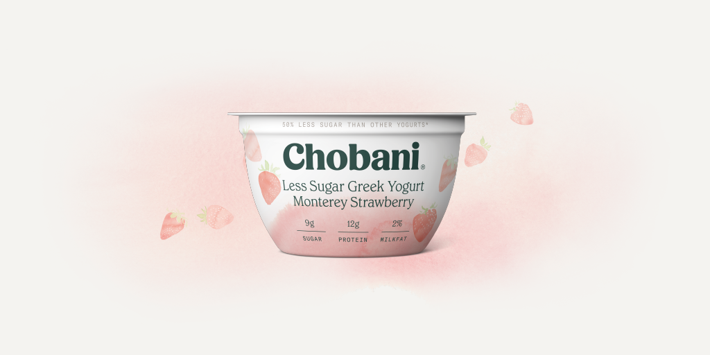 Less Sugar Greek Yogurt  Monterey Strawberry Cup  Chobani®