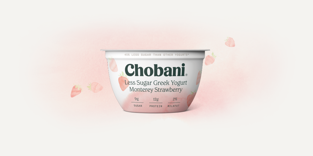 Less Sugar Greek Yogurt | Monterey Strawberry Cup | Chobani®