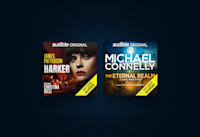 The cover artwork for “Harker” and “The Eternal Realm” on a dark background.