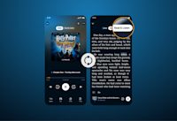 A demo image showing immersion reading in the Audible app.