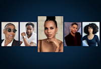 Headshots of Giancarlo Esposito, Dulé Hill, Kerry Washington, Rhenzy Feliz, and Ebony Obsidian.
