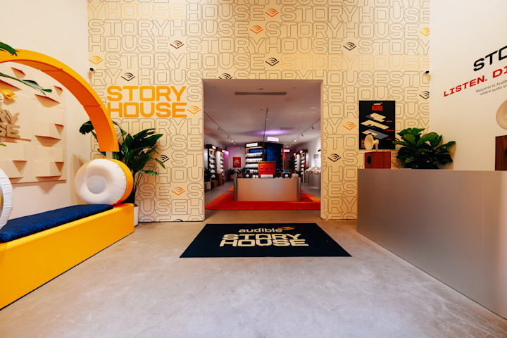 A photo of the vibrant entryway of Audible Story House. 
