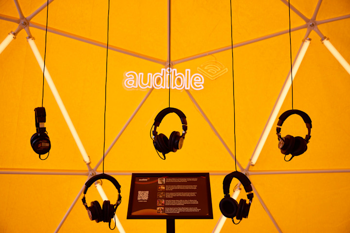 At listening stations, festival attendees were immersed in samples from the latest Audible releases.