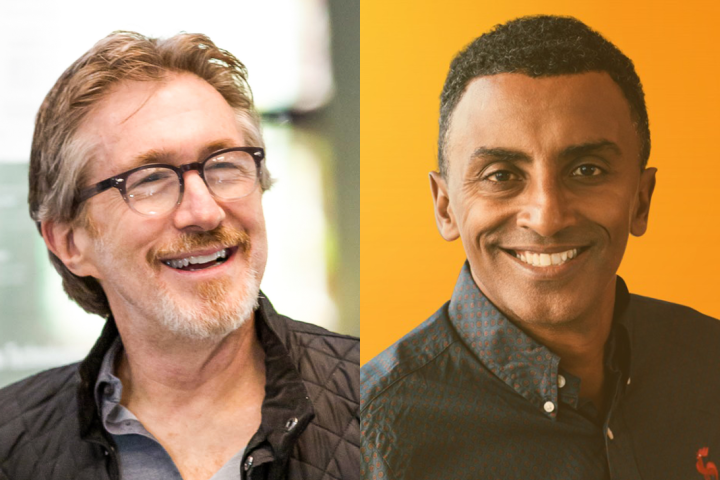 Headhsots of Don Katz and Marcus Samuelsson.