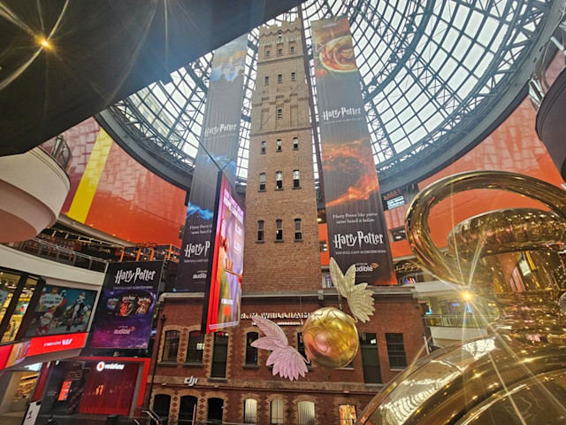 The Golden Snitch hovered above Melbourne Central’s atrium as part of a large-scale takeover in one of the city’s largest shopping and transport hubs.