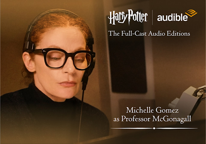 A photo of Michelle Gomez performing the role of Professor McGonagall.