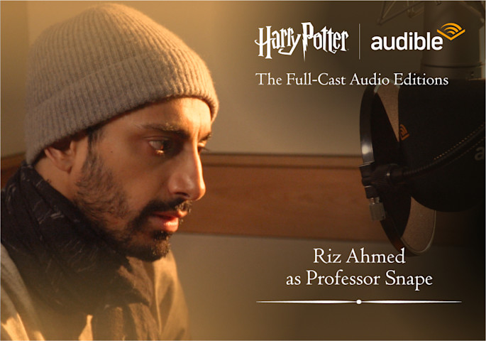 A photo of Riz Ahmed performing the role of Professor Snape.