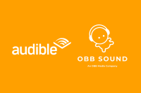 The Audible and OBB Sound logo appear against an orange background.