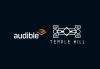 a black background with Audible logo and Temple Hill logo in white 
