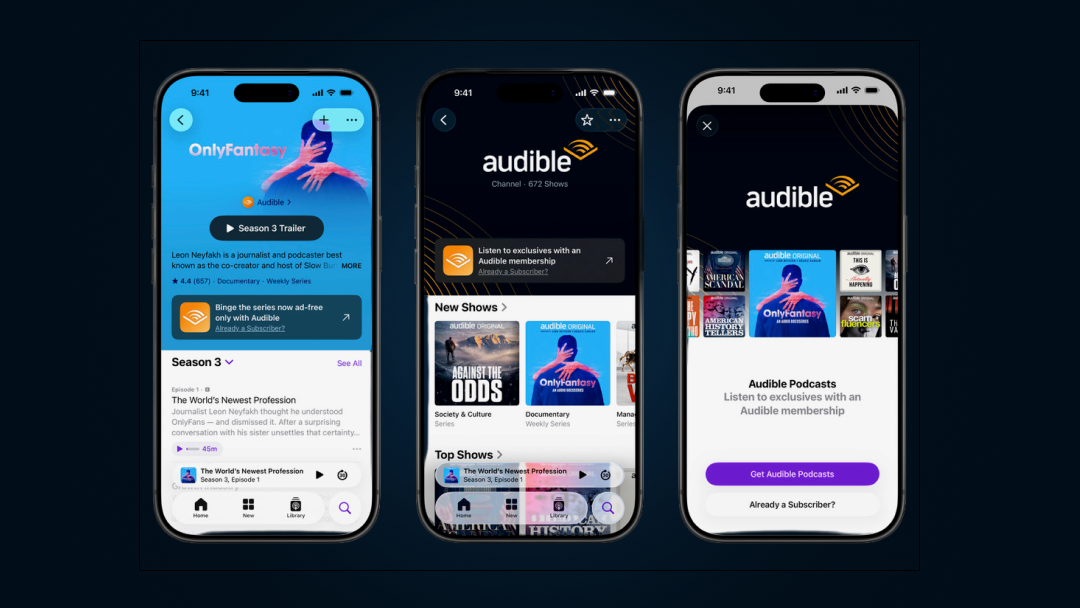 Members Can Now Access Audible's Premium Storytelling via Apple Podcasts | About Audible