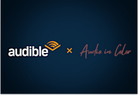 Audible and Audio in Color's logos on a dark background.