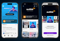 A demo image showing how Audible members can listen to some titles in the Apple Podcasts app.