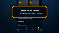 A graphic which highlights the new option to create a kids profile in the Audible app. The text says "Create a Kids Profile. Share only the titles you choose."