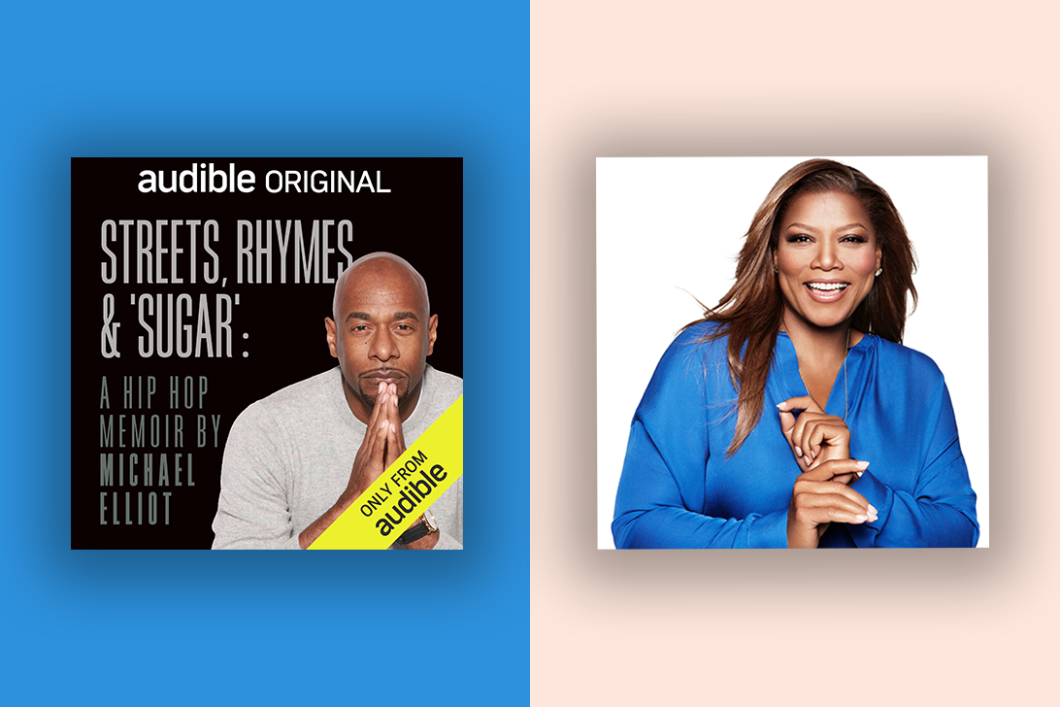 The cover art of "Streets, Rhymes & 'Sugar'" features a photo of Michael Elliot on the left and a photo of Queen Latifah in motion on the right.