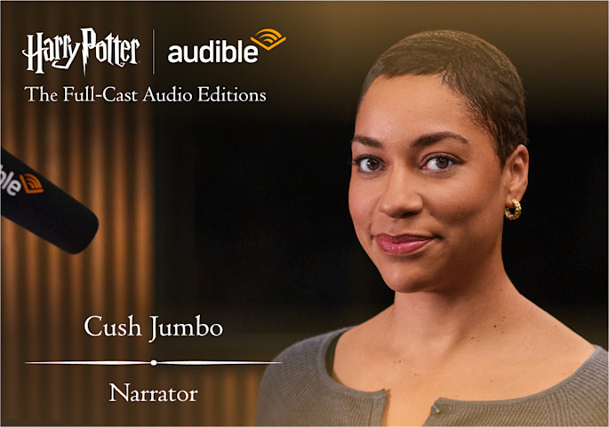 A photo of Cush Jumbo as the narrator for "Harry Potter: The Full-Cast Audio Editions."