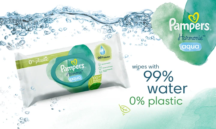 Pampers Harmonie Aqua - Plastic-Free Baby Wipes