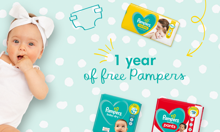 Sign up to win a year’s supply of Pampers®